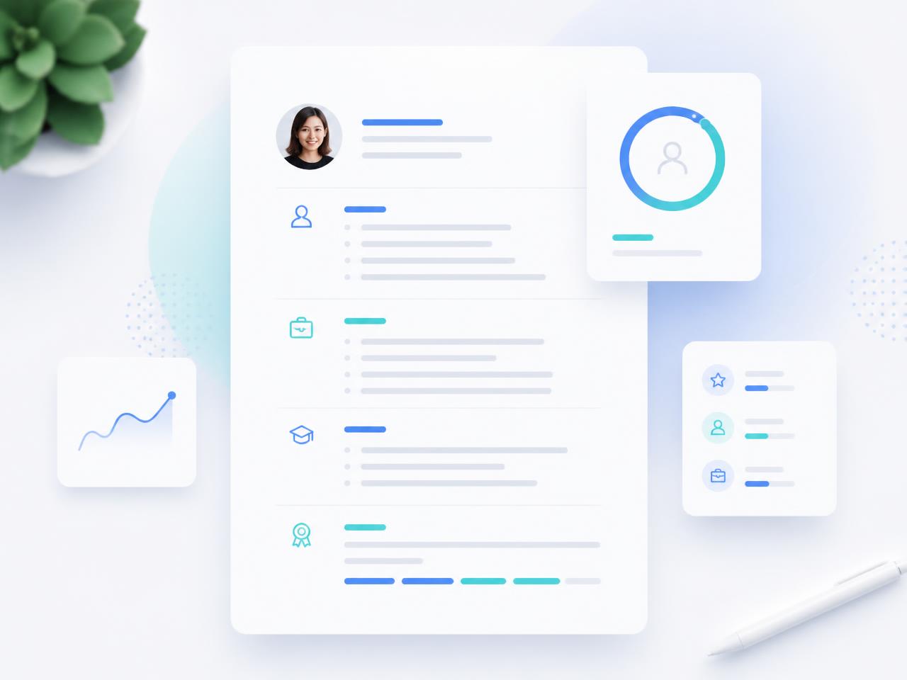 Pantalla de CVIA mostrando un CV y su porcentaje de compatibilidad con una búsqueda laboral